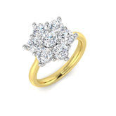 Diamond Flower Cluster Engagement Ring in Gold